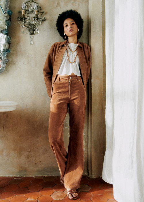 SéZane    Pantalon Le New 70'S Camel Daim   350€