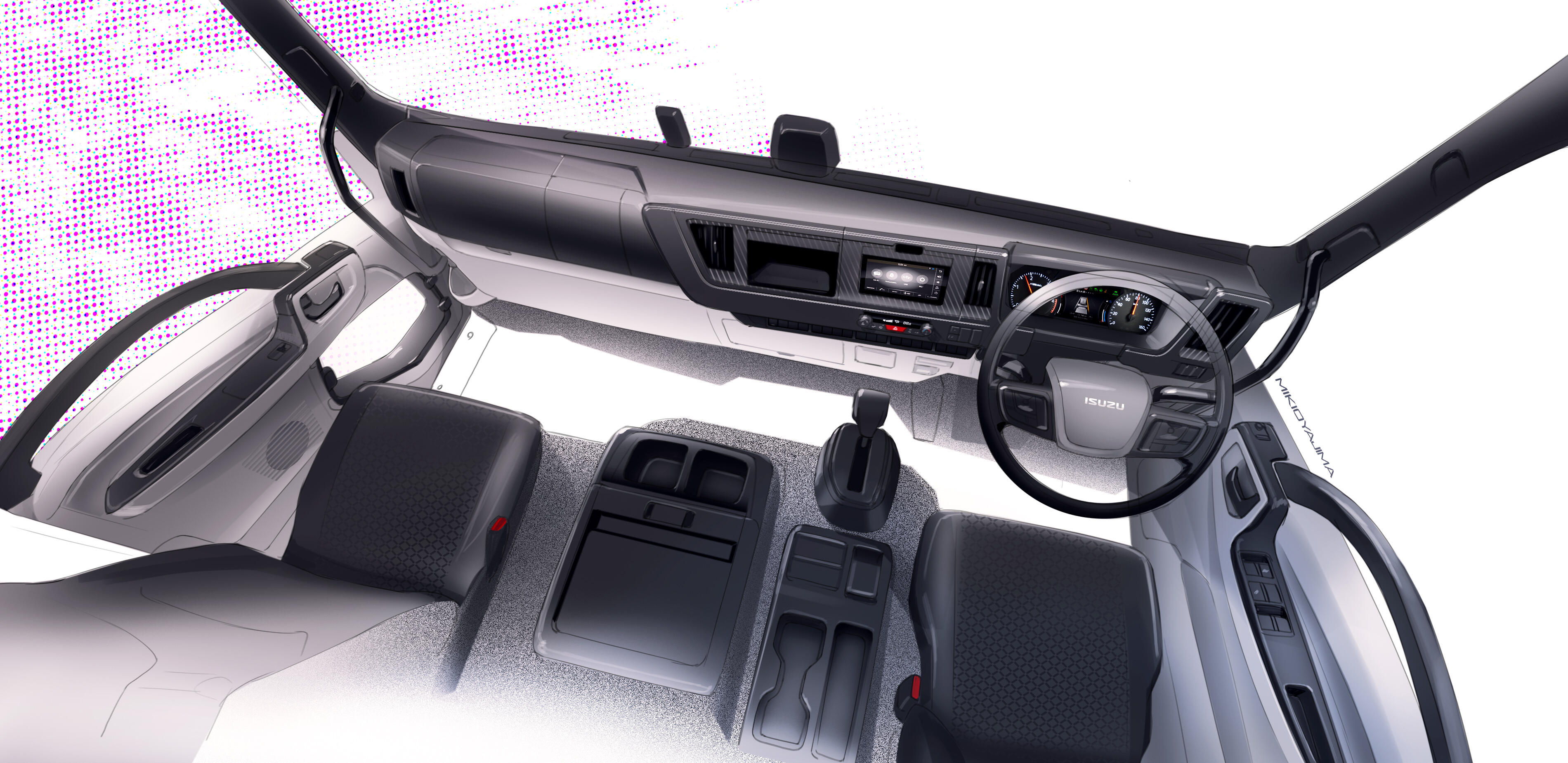 Designed for comfort: inside the updated cab of the Japanese spec Isuzu F Series