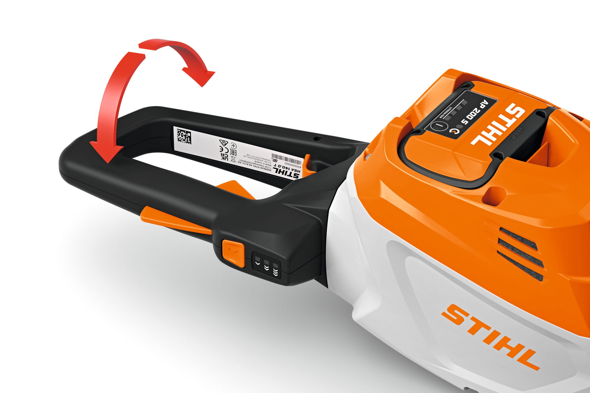 Dankzij de draaibare multifunctionele handgreep kunnen beide varianten van de STIHL HSA 140 ook gemakkelijk bij zij- en bovensnedes worden gehanteerd.