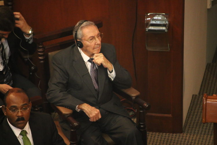 Prime Minister of Antigua and Barbuda the Hon. Gaston Browne and the President of Cuba Raúl Modesto Castro Ruz.