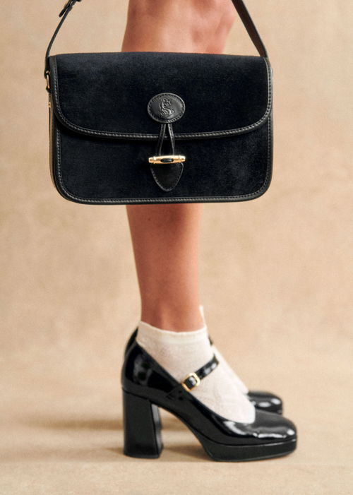 Sézane - Sac MILO Noir Bi matiere