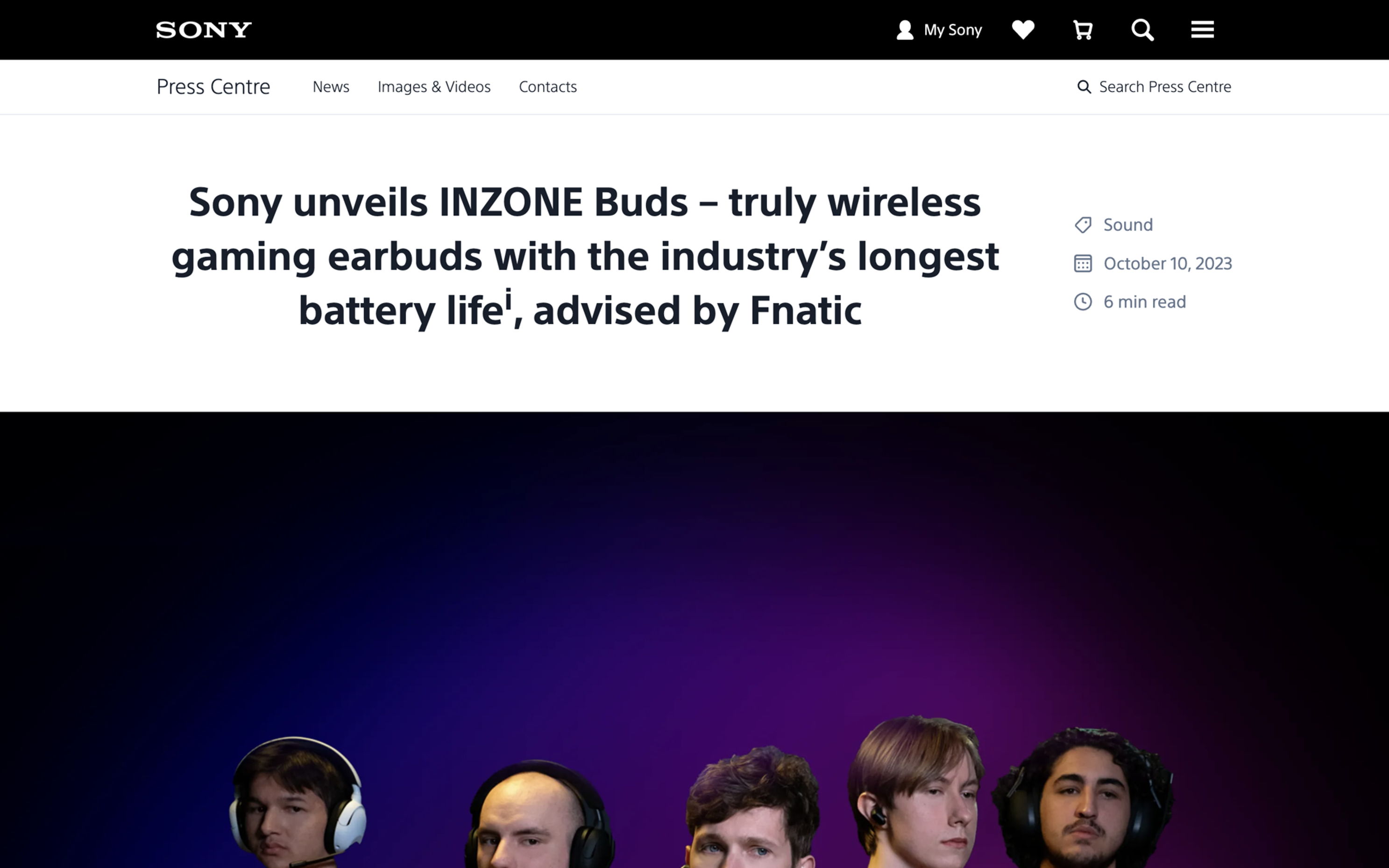 Sony unveils INZONE Buds – truly wireless gaming earbuds with the industry’s longest battery lifei, advised by Fnatic 