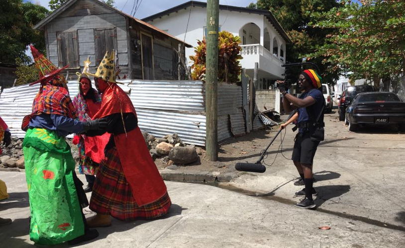 Behind the scenes: Filming in the village of Colihaut.