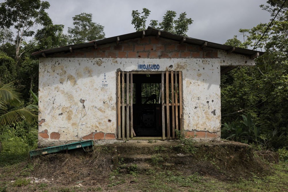 In November 2023, while more than 14,000 people were confined in Alto Baudó, the confrontation between two armed groups at the Mojaudó school caused the entire community to be forcibly displaced. Afro-descendant community of Mojaudó, Alto Baudó, Chocó.