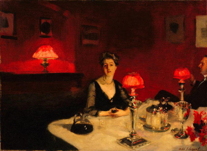 A Dinner Table at Night, 1884. AKG2162529 © akg-images