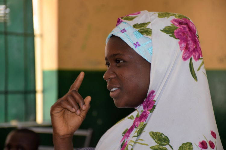 Khadijah, 14, learning at an accelerated learning centre in Borno, Nigeria ©Plan International