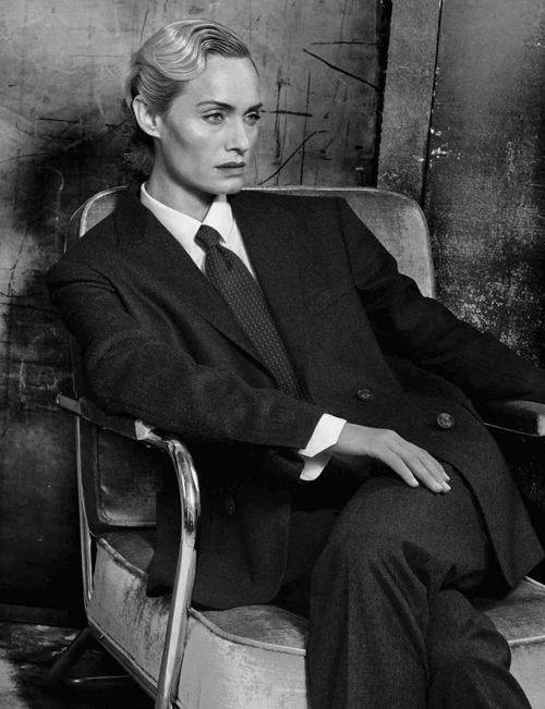 Amber Valletta wearing a suit, photographed by Craig McDean for Interview Magazine, July 2014, Photo Craig McDean/Art+Commerce, model Amber Valletta Amber Valletta wearing a suit, photographed by Craig McDean for Interview Magazine, July 2014, Photo Craig McDean/Art+Commerce, model Amber Valletta