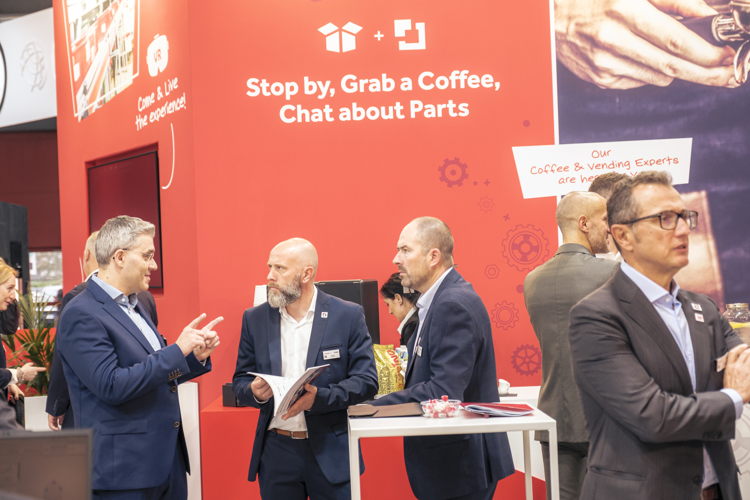 The Coffee and Vending Area at the REPA&PartsTown Booth at Host 2025