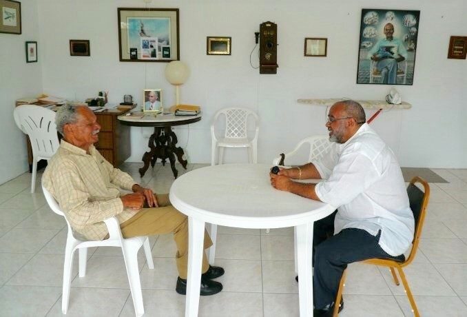 OECS Director General, Dr. Didacus Jules, meets with Anguilla Revolutionary Leader and first Chief Minister, Ronald Webster.