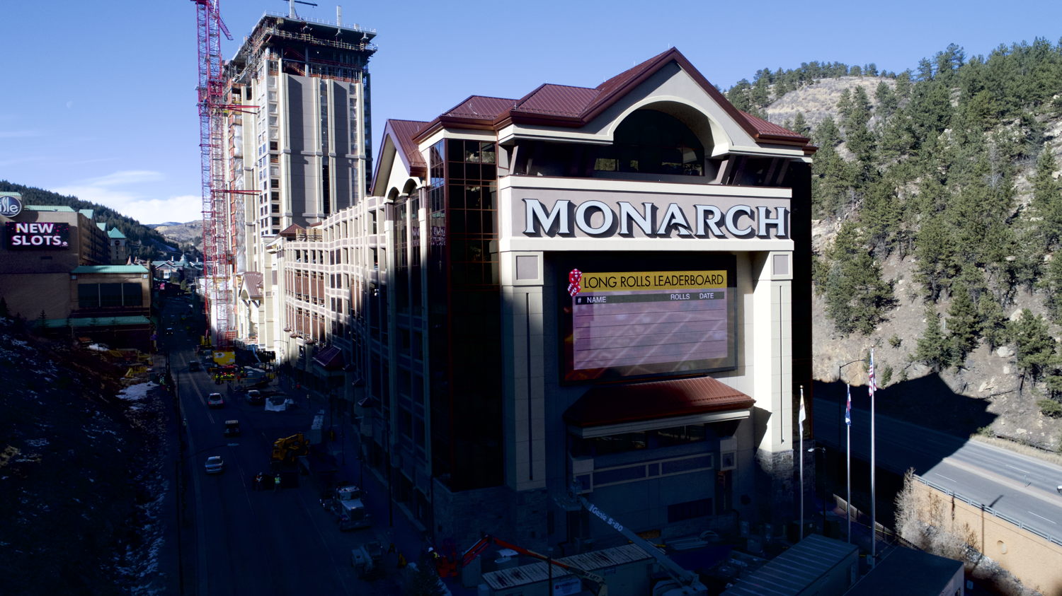 Drone shot of Monarch Casino Resort Spa