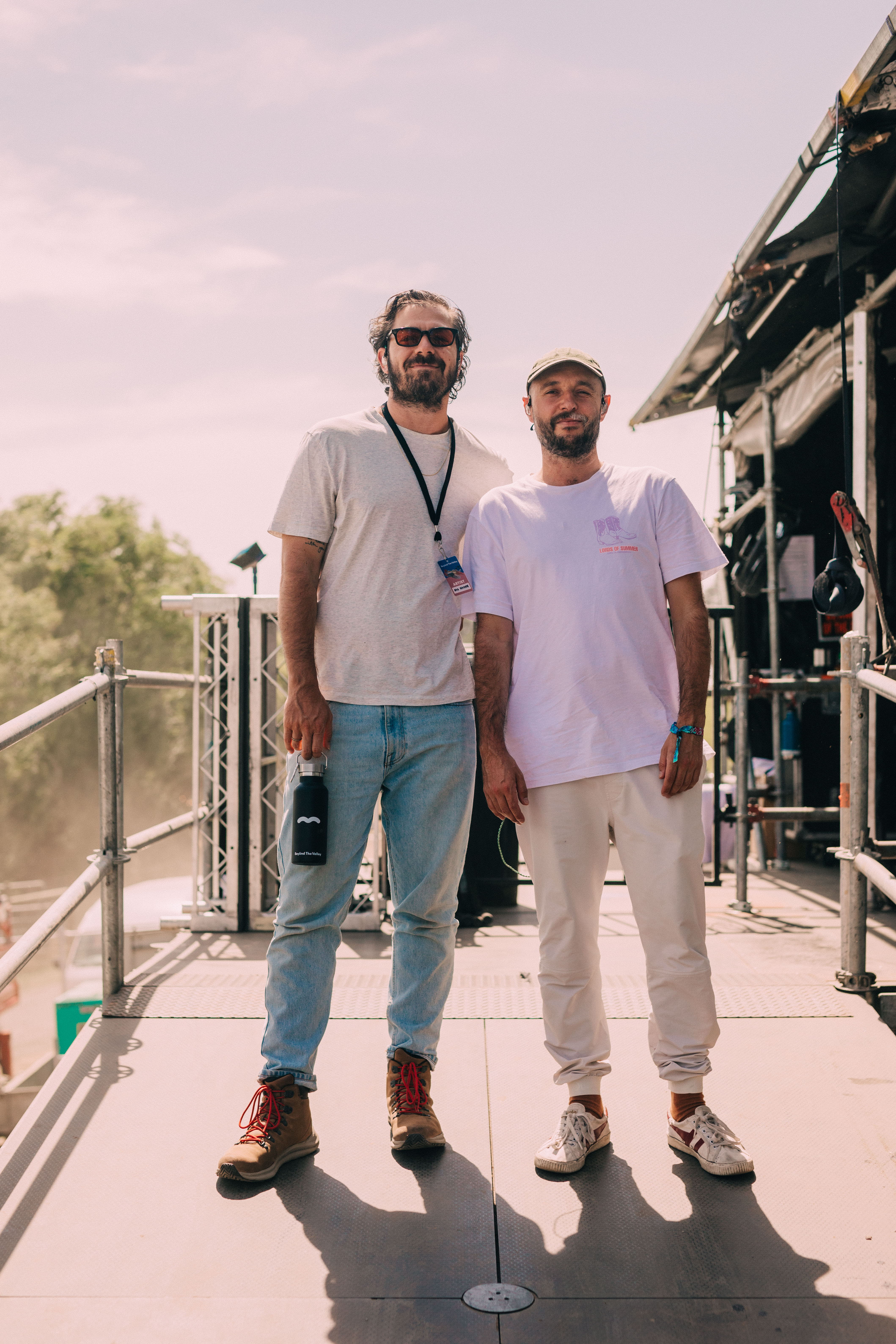 The Bag Raiders, backstage at Beyond the Valley festival, on tour for the new Horizon album. Image from @liampethickphoto