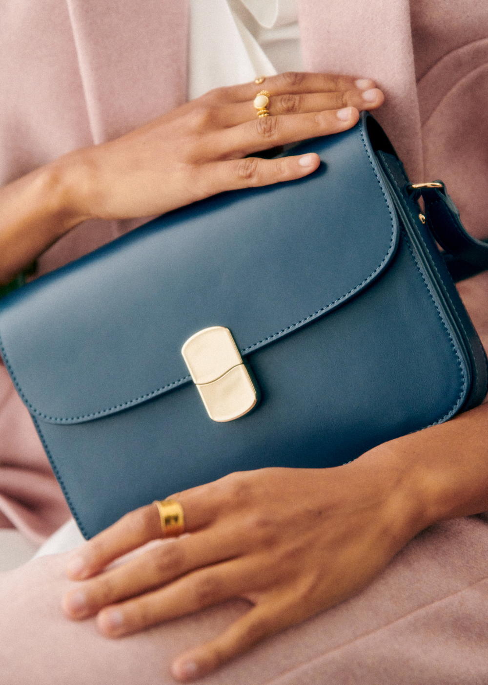 Sézane - Sac Milo - Bleu denim lisse - 365€