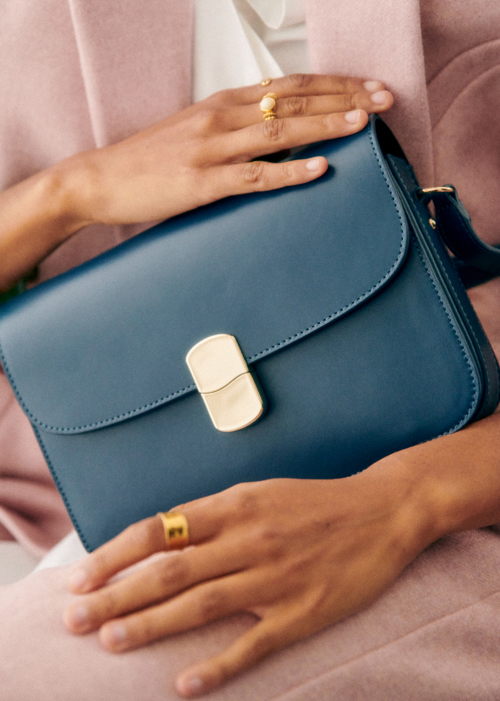 Sézane - Sac Milo - Bleu denim lisse - 365€