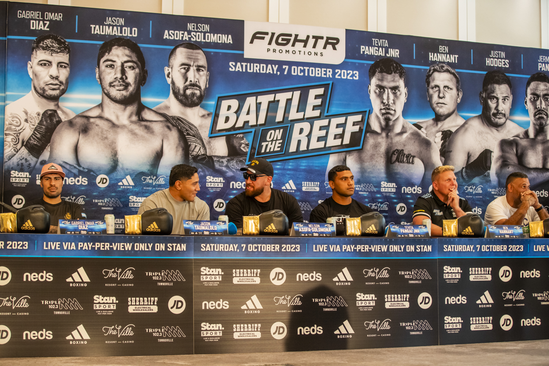 NRL STARS CLASH AT BATTLE ON THE REEF PRESS CONFERENCE AHEAD OF HUGE STAN PPV