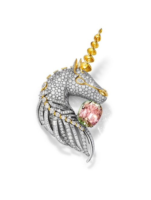 Tiffany & Co - Unicorn Bicolor Tourmaline Brooch (1)