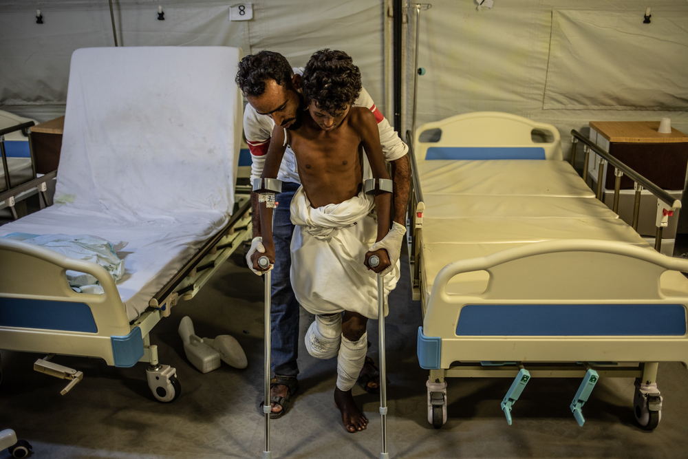Un enfant pris en charge par MSF à Aden  © MSF