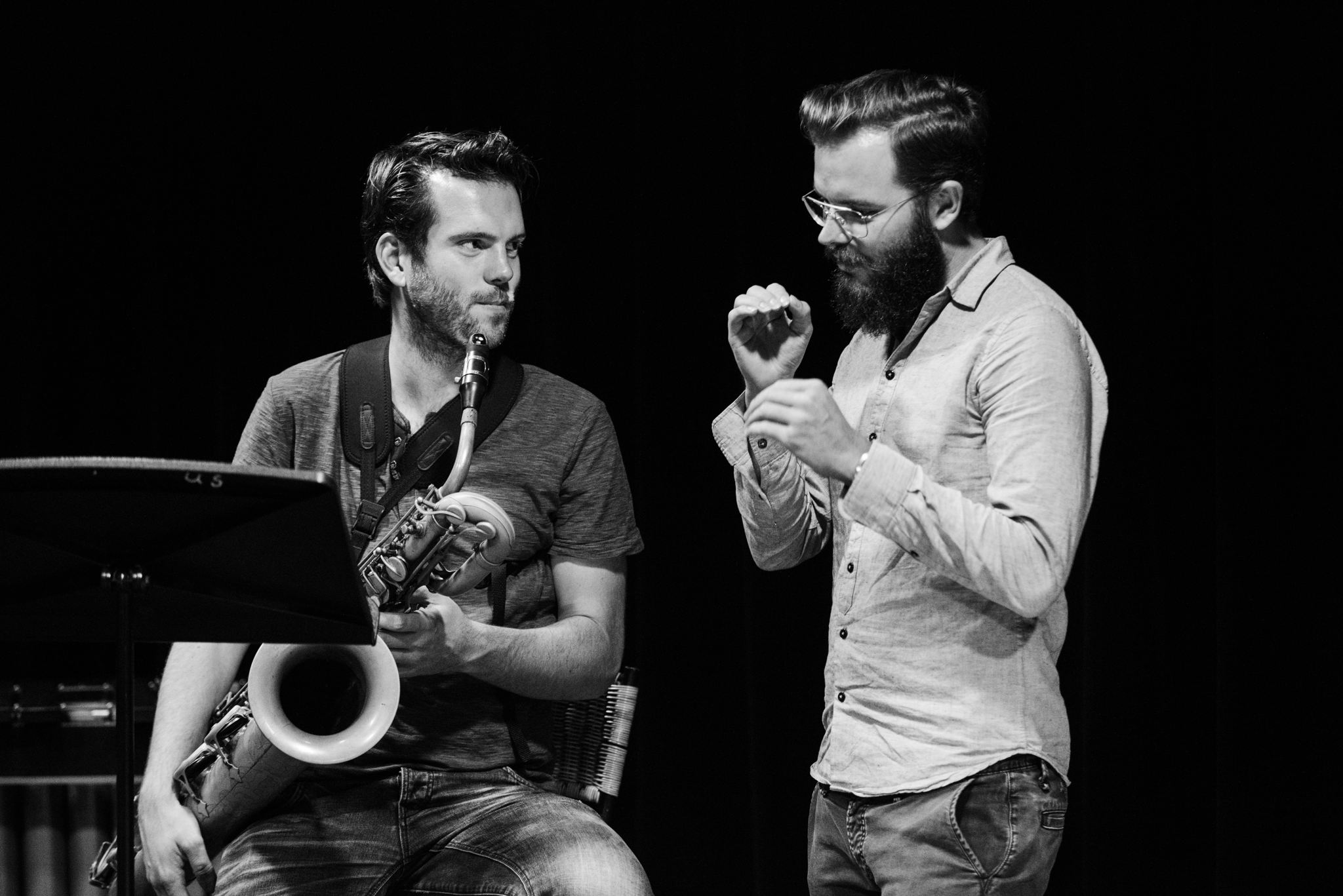 Aart Strootman repeteert met Kluster5 © Anna van Kooij