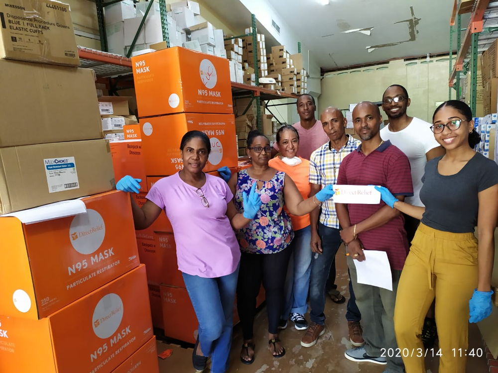 The Pharmaceutical Procurement Services Unit and the Facilities Unit of the OECS worked over the weekend of March 12-14 2020 to repack PPE (Personal Protective Equipment) donated by Direct Relief for shipping to OECS Member States. The Pharmaceutical Procurement Services Unit and the Facilities Unit of the OECS worked over the weekend of March 12-14 2020 to repack PPE (Personal Protective Equipment) donated by Direct Relief for shipping to OECS Member States.