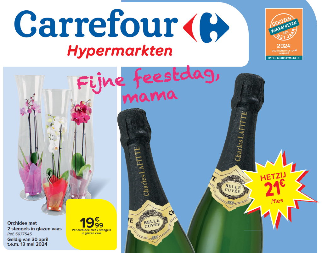 Carrefour zet alles op alles voor jouw “haaaaa” op Moederdag: rozen, champagne en topcadeaus in de kijker