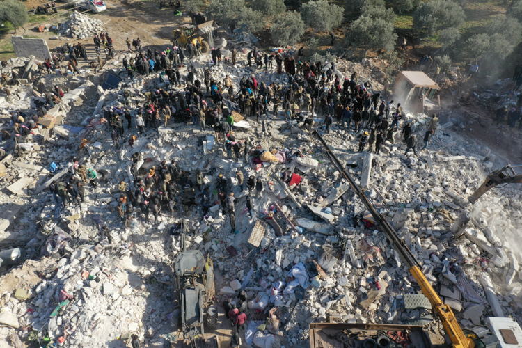 Contextual images of the impact of the earthquake taken on 7 February 2023. Idlib province, Northwestern Syria. MSF does not necessarily operate in the locations depicted here. Copyright OMAR HAJ KADOUR 