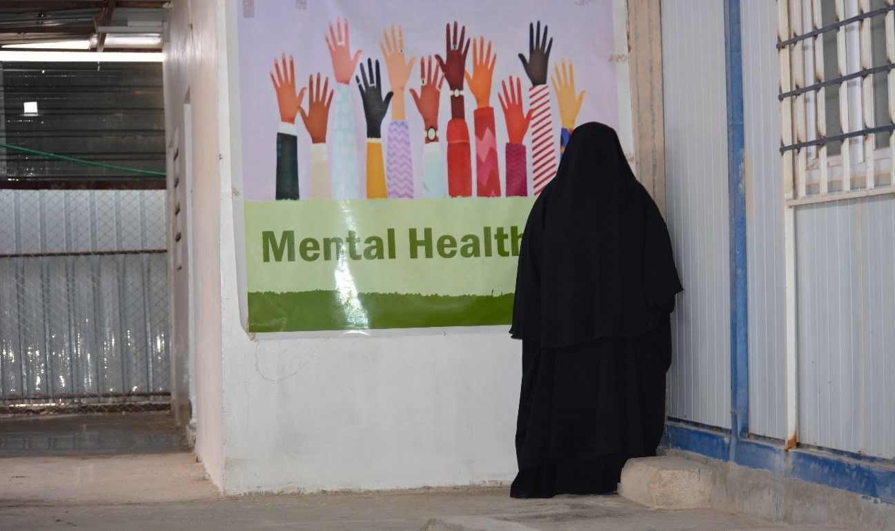 MSF mental health patient, Um Othman, coming for her individual counseling session at Al-Hol camp, northeast Syria, 13/12/2023.