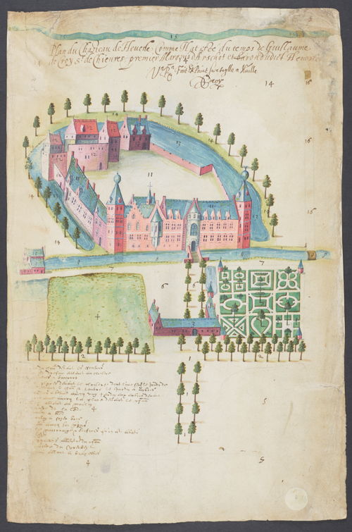 Pierre de Bersacques, Het kasteel in Heverlee, ca. 1596 © KU Leuven, Universiteitsarchief
