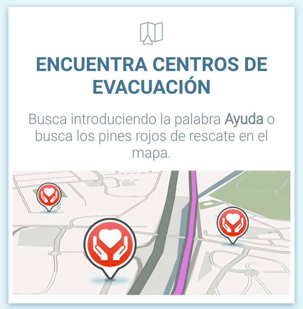 Encuentra centros de evacuación