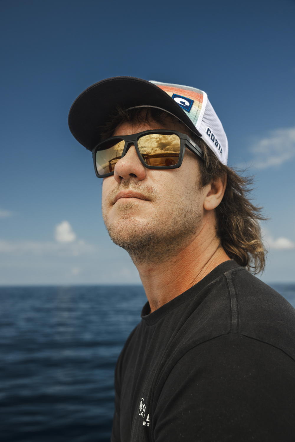 Costa Pro Perrin James in Antille Frames with Gold Mirror Lenses