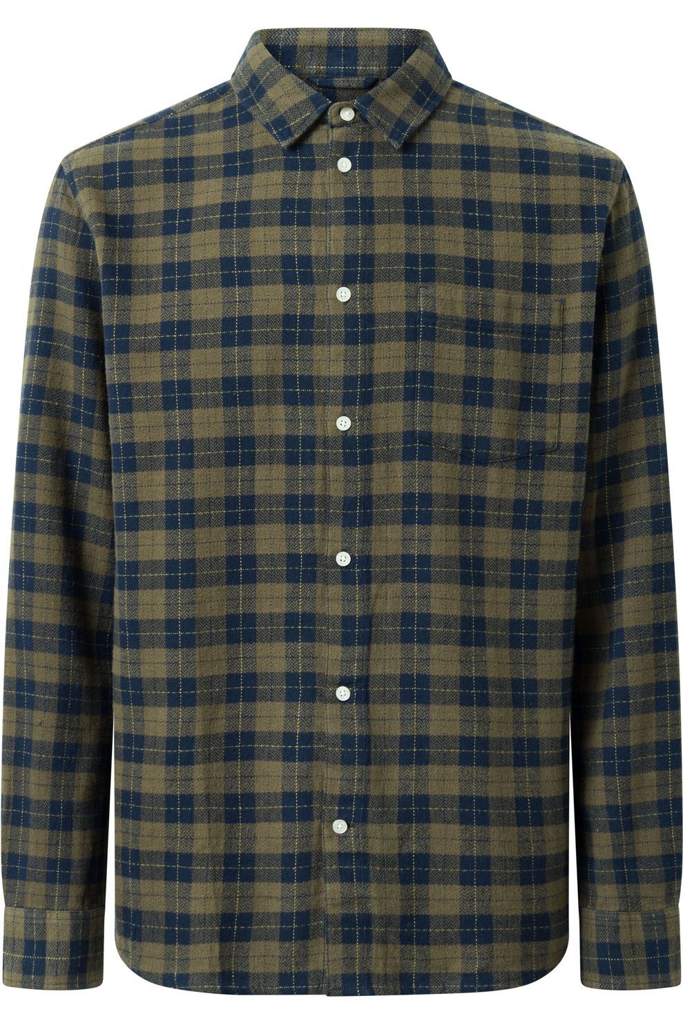 Juttu_FW23_Knowledge Cotton Apparel_Shirt KNOW Loose Fit Checkered kaki_JUTTU_€99,95 Juttu_FW23_Knowledge Cotton Apparel_Shirt KNOW Loose Fit Checkered kaki_JUTTU_€99,95