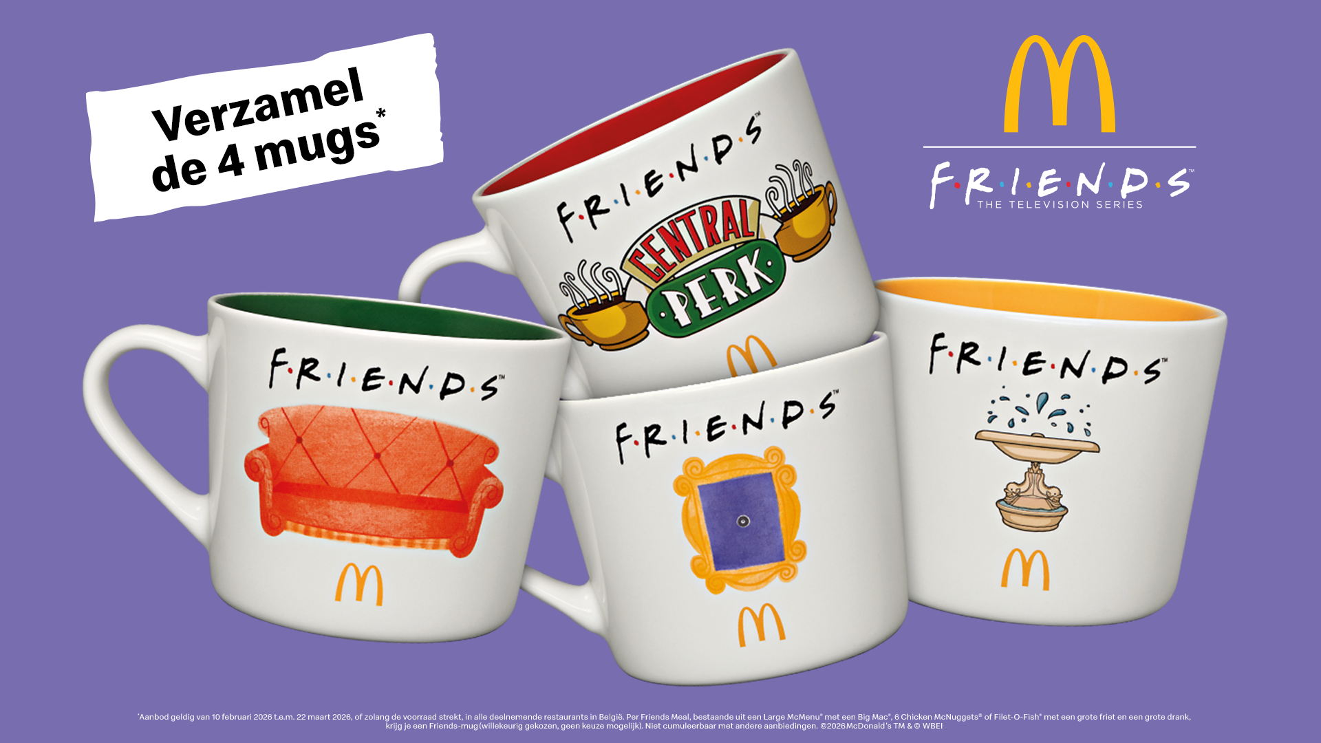 McDonald’s België zet het succes van FRIENDS collectibles verder met exclusieve mugs 