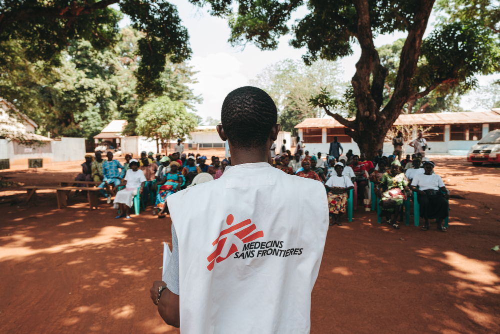 Awareness session on tuberculosis set up at the MSF-supported Bangassou regional hospital, Mbomou prefecture, March 2023. Photographer: Julien Dewarichet | Date: 24/03/2023