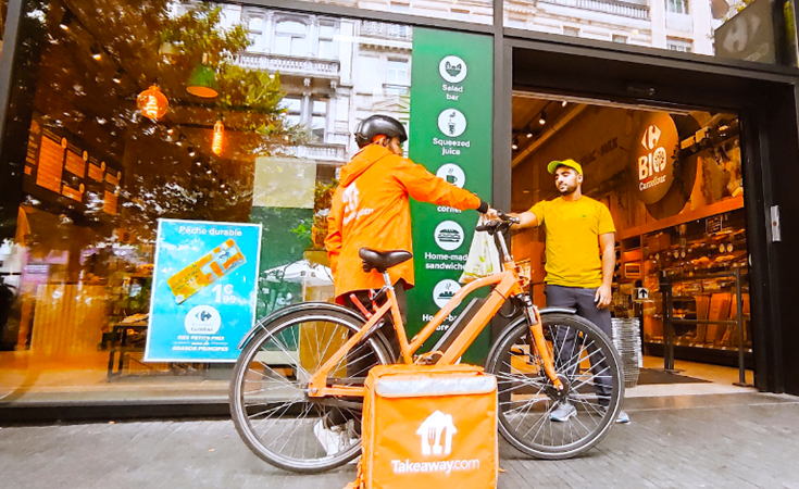 Takeaway.com en Carrefour rollen samenwerking in België verder uit