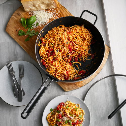 GreenPan™ Stanley Tucci™ Stainless Steel Ceramic Nonstick 30cm Frypan with Lid - €235 GreenPan™ Stanley Tucci™ Stainless Steel Ceramic Nonstick 30cm Frypan with Lid - €235