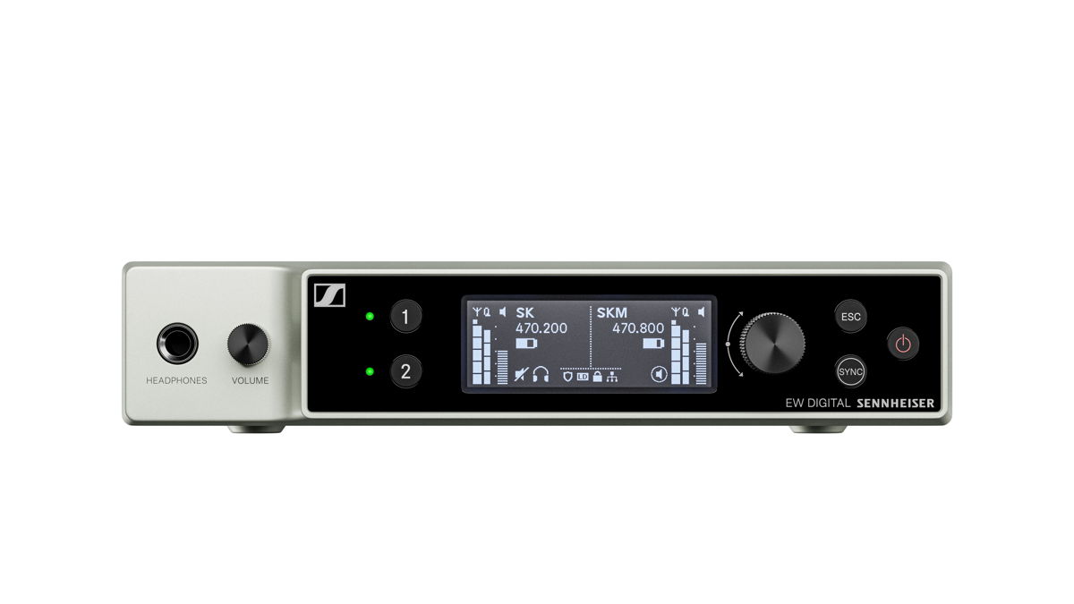 The EW-DX EM 2 two-channel receiver is available with a range of hardware options, from handheld transmitters, bodypack transmitters, lavalier mics, and more.