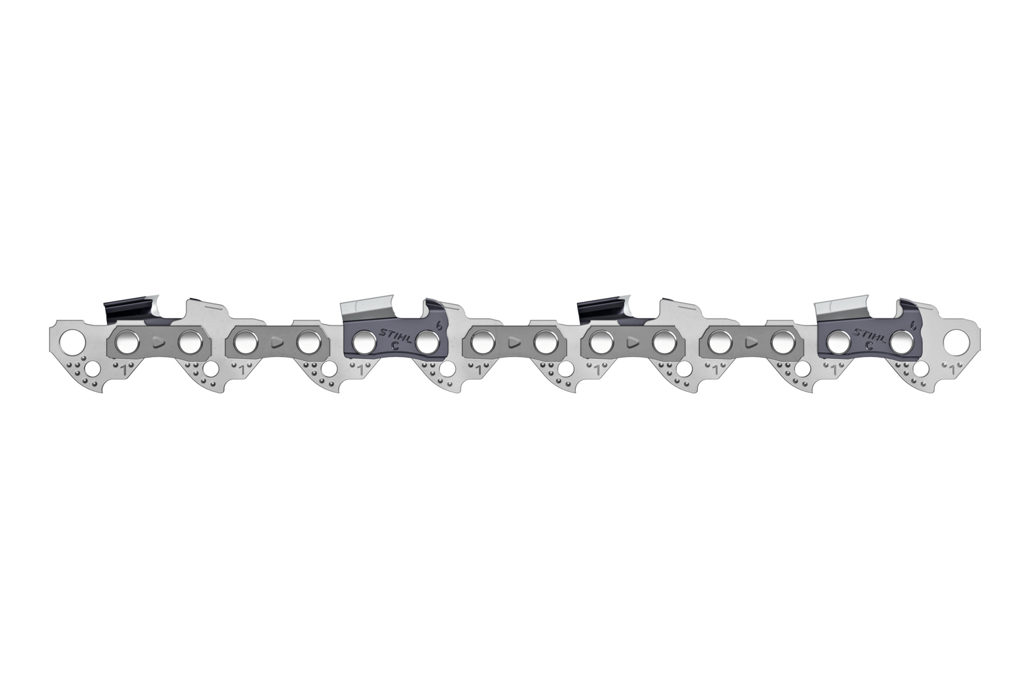 Un nouveau dispositif de coupe pour les tronçonneuses STIHL de catégorie moyenne : la chaîne PS3 Pro de 3/8" montée sur le guide Light 04, avec 1,1 mm de largeur de rainure, pour un travail efficace, sans coincement. 