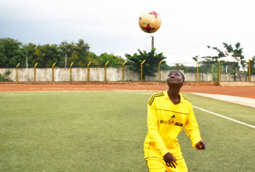 Babossi, plays for the national team, was a participant in a project using football for gender equality in Benin ©Plan International