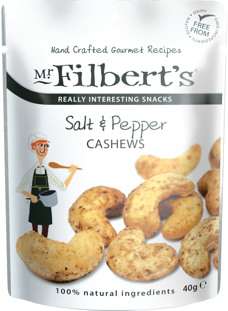 OilandVinegar_Mr Filbert's Salt & Pepper Cashews 40g_2,95EUR