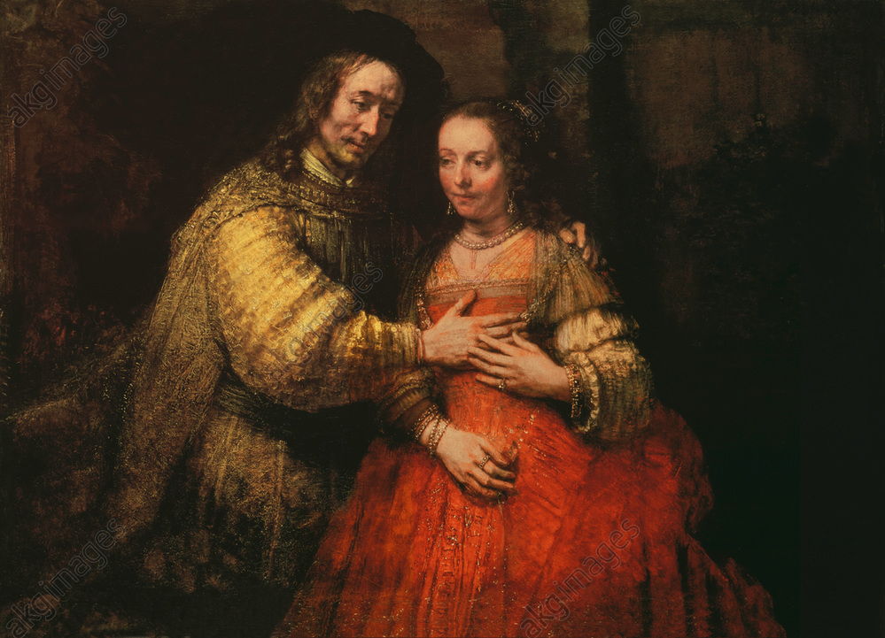 "Isaac and Rebecca." (The Jewish Bride), by Rembrandt. AKG51187