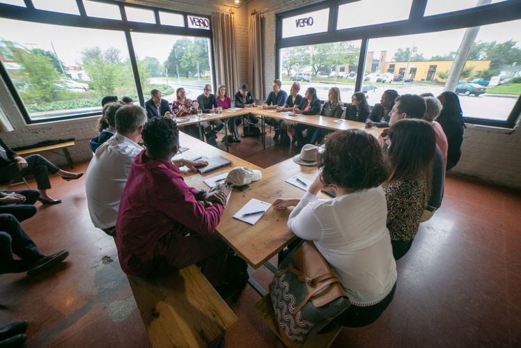 Janeel Boon and other Charlottesville Fellows meet their Fellowship Host & other leaders of the community.
