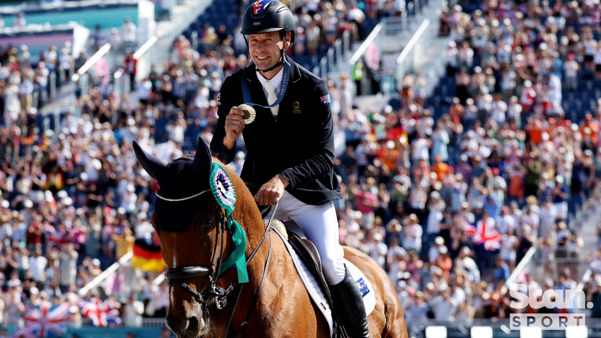 Australia's Chris Burton won Individual Eventing Silver aboard Shadow Man.