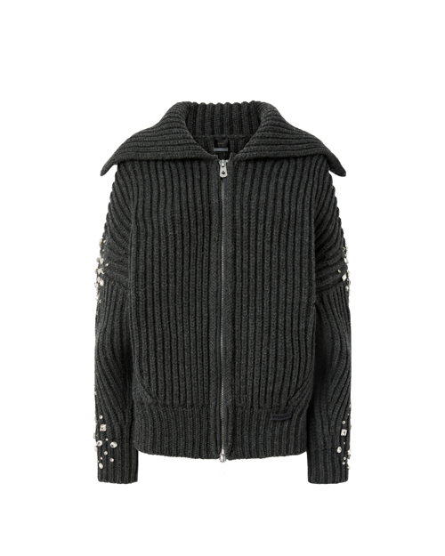 PINKO FW25 NEW GAVI CARDIGAN MAXI RIB LANA NYLON + RICAMO EUR695