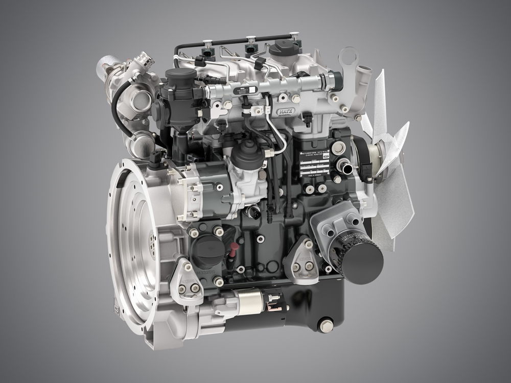 Neuer Hatz H-Serie 3H50T Motor: kompakt, leistungsstark, Stage-V-konform (Computerzeichnung: Hatz)