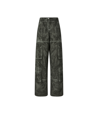 PINKO FW25 HONORIA PANTALONE COTONE TROMPE LOEIL EFFETTO PELLE EUR365