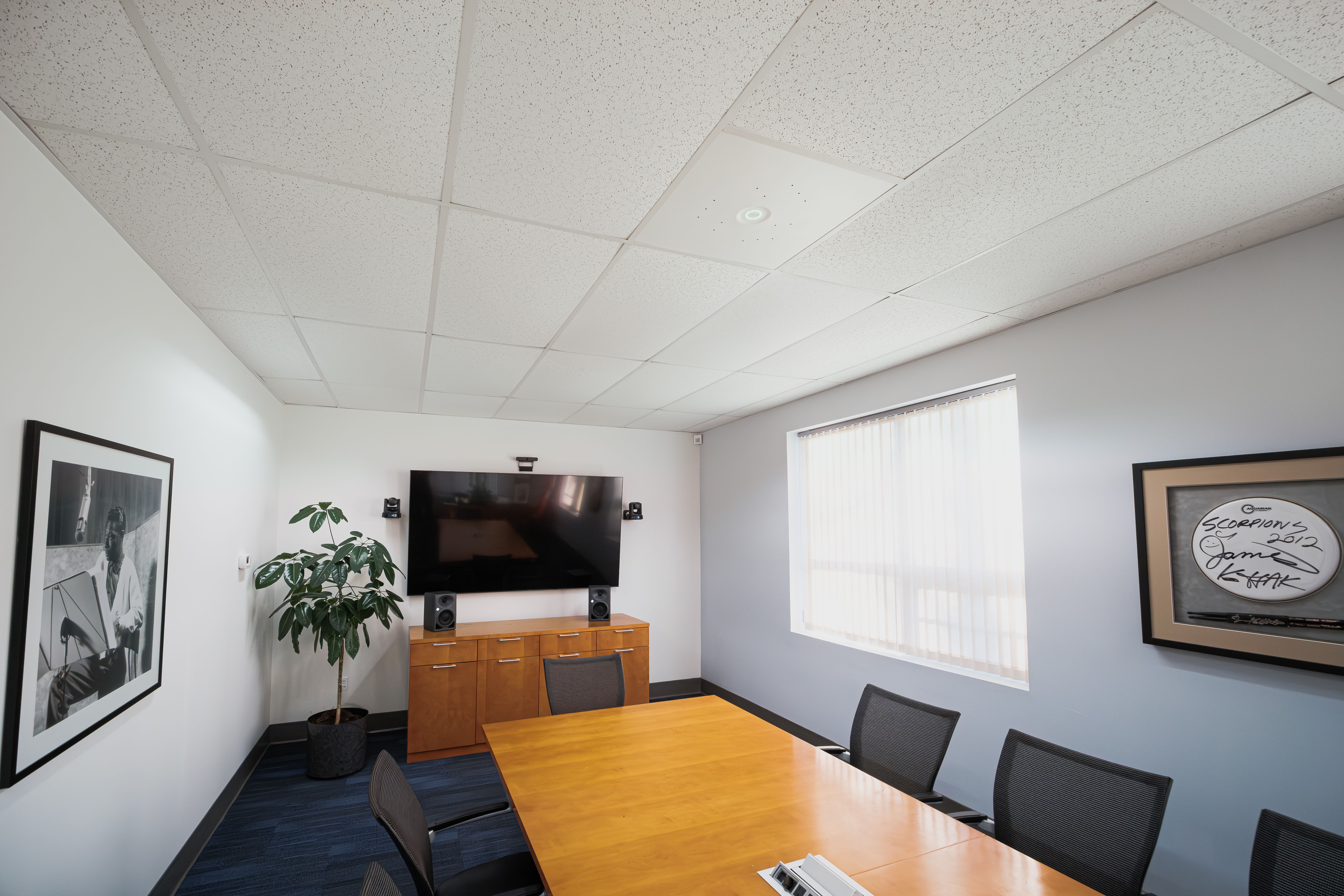 Example of conference room with TCC M installed with new TCC M Ceiling Tile Example of conference room with TCC M installed with new TCC M Ceiling Tile