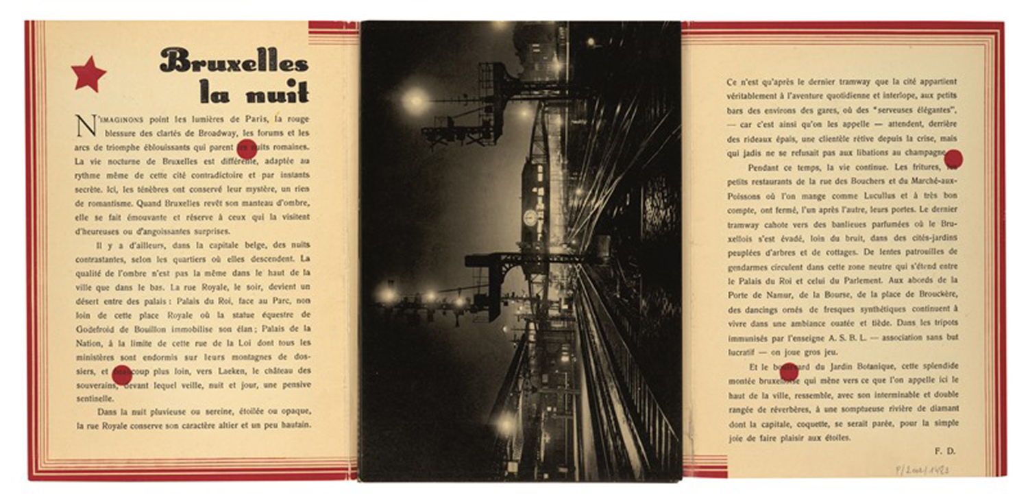 Georges Champroux, Bruxelles la Nuit. 19 photos inédites, Maison Ernest Thill, Brussels, 1935.
