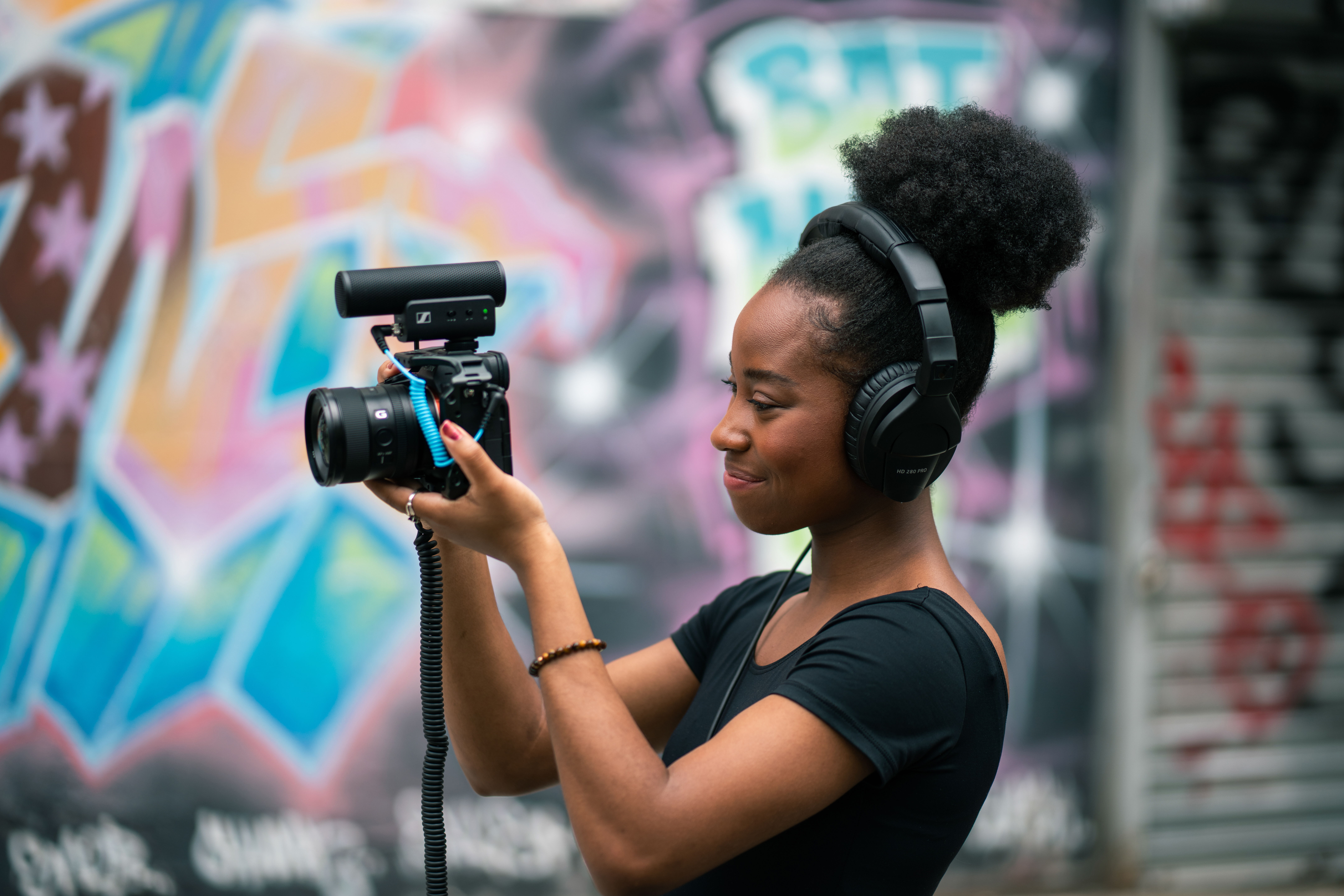Sennheiser’s collection of camera microphones and mobile kits like the MKE 400 pictured here will be presented at the SXSW Tech and Innovation Expo.