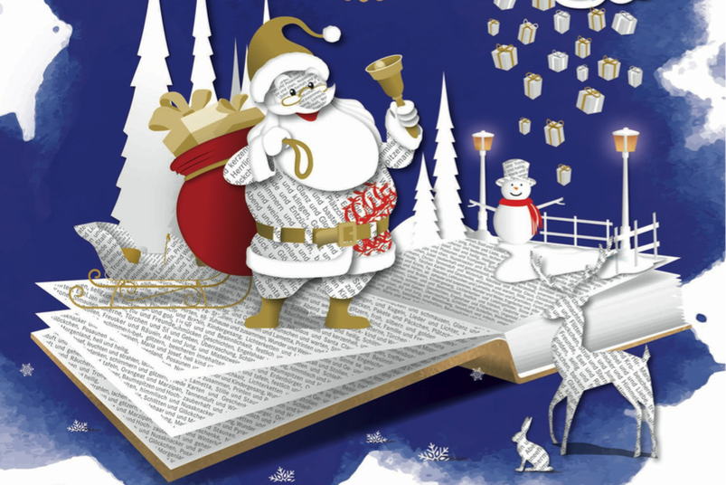 Am zweiten Adventswochenende kommt der Weihnachtsmann zu Hugendubel.