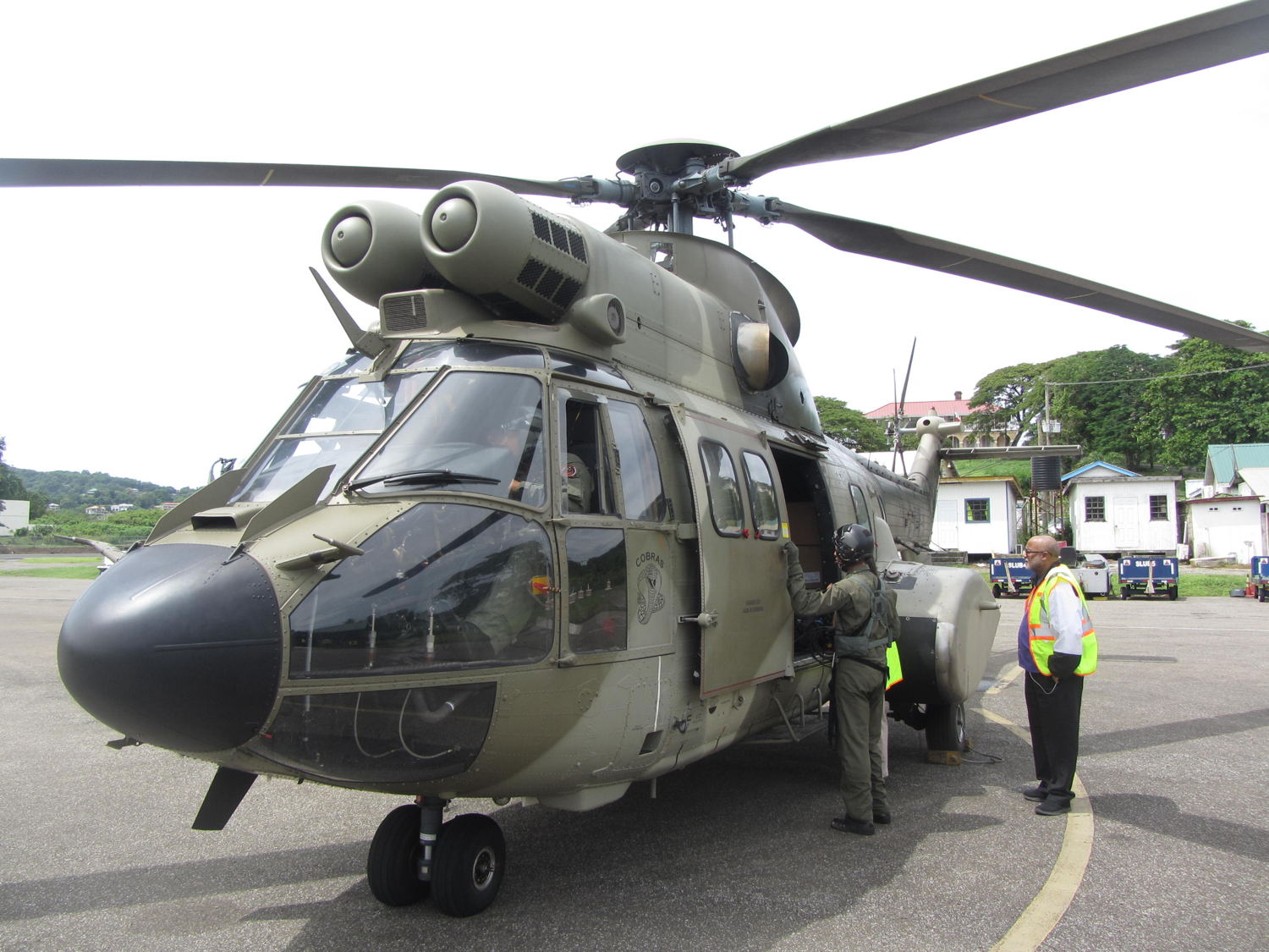 Venezuelan Helicopter arrives in Saint Lucia.