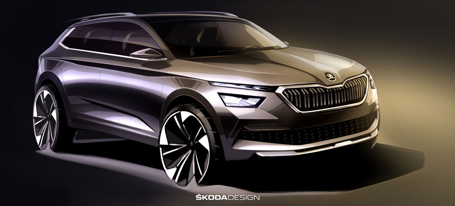 The city SUV’s front is defined by a striking radiator grille
with double slats and two-part headlamps with daytime
running lights above – a first for ŠKODA.