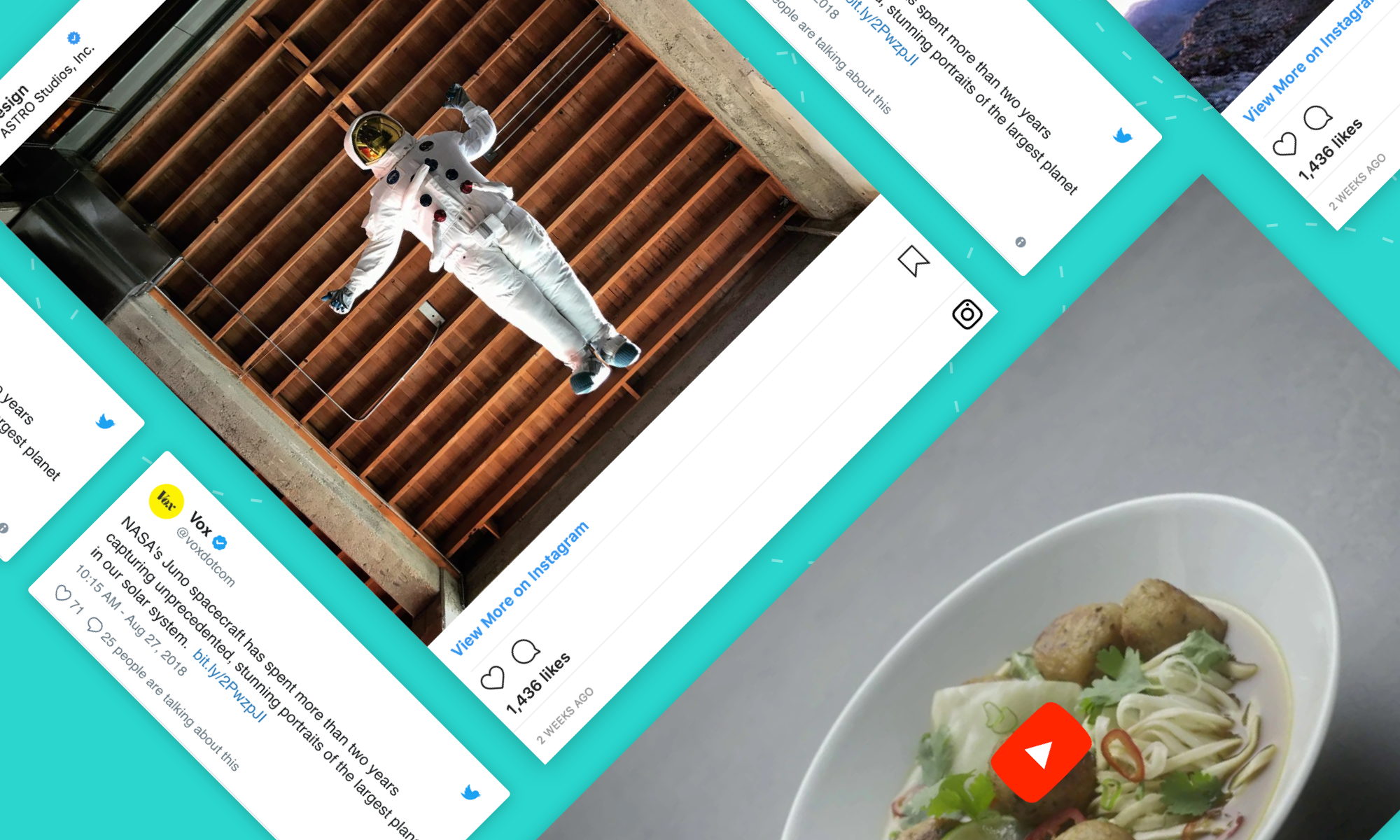 Create Stories & Campaigns with social posts, videos, GIFS, and more